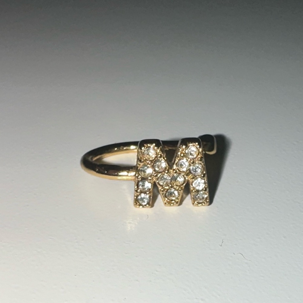 M Initial Gold Earring Cuff